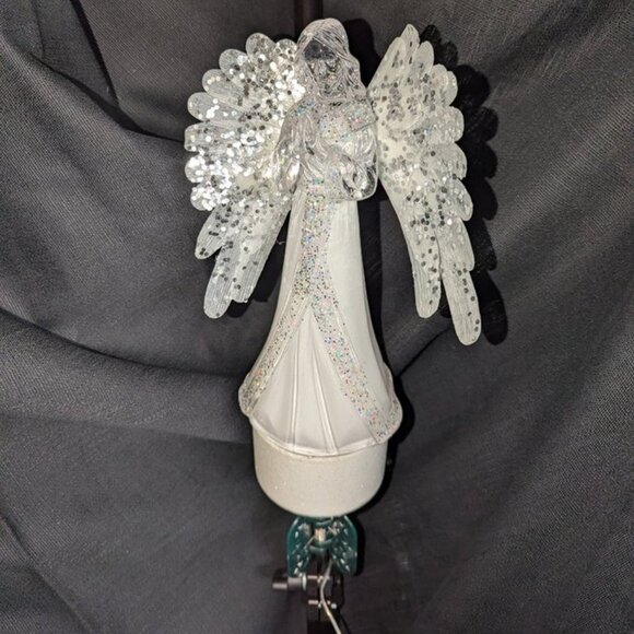 Vintage Color Changing Rotating Fiber Optic Praying Angel Christmas Tree Topper - Picture 4 of 10